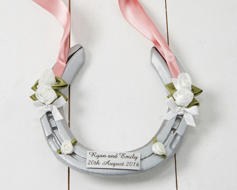 Single Ribbon Wedding Horseshoe WeddingHorseShoes